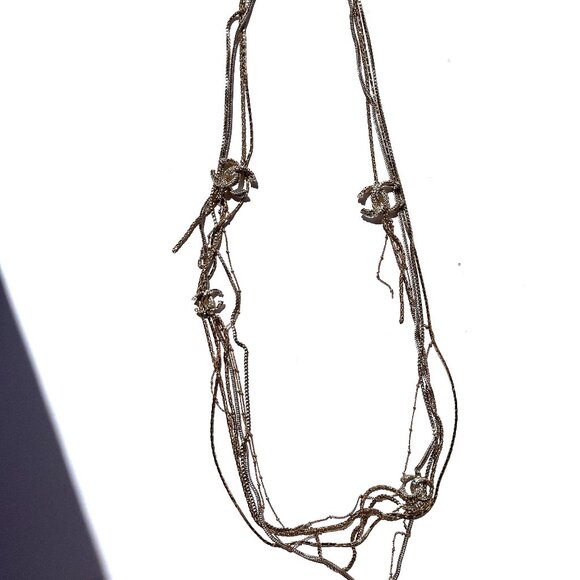 Authentic CHANEL Gold Multi Strand Strass 2017 Long Necklace - Picture 1 of 9